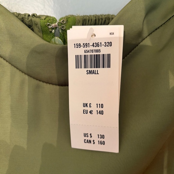 NWT/Abercrombie & Fitch Satin, high slit green dress/Size Small - Picture 3 of 3